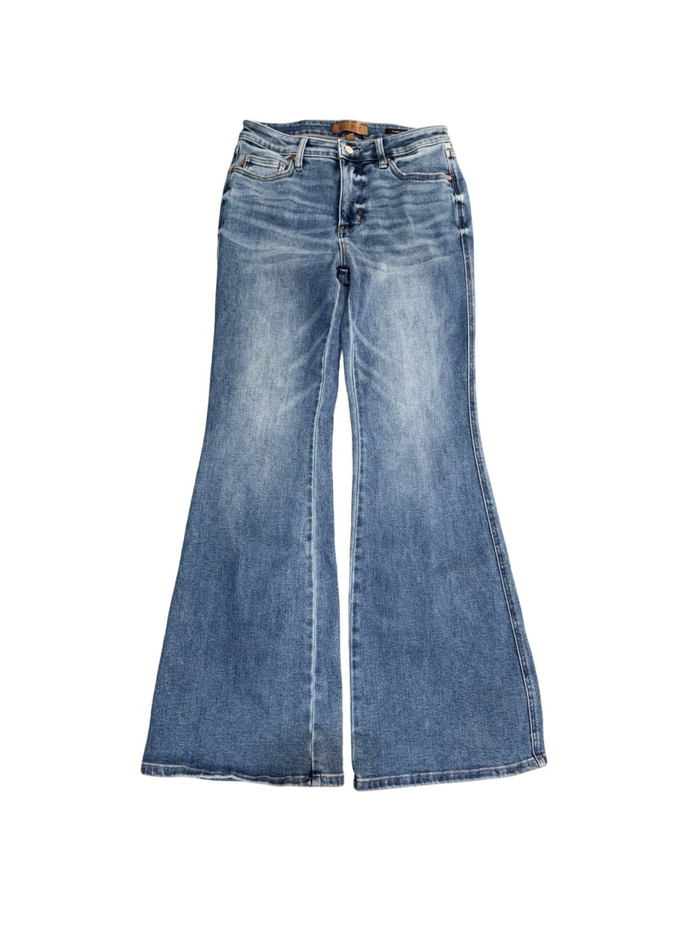 Judy Blue Flare Fit High Rise Jeans Size 9/29 Medium Wash Stretch Western - Picture 2 of 7